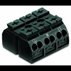 4-conductor chassis-mount terminal strip; suitable for Ex e II applications; 3-pole; PE-N-L1; without ground contact; 4 mm²; 4,00 mm²; black