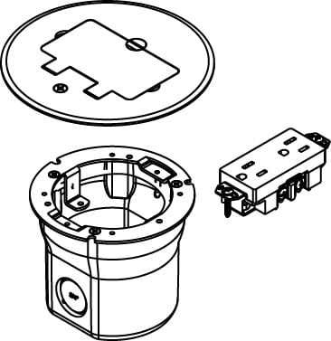 FLOOR BOX W/895GFI BRASS COVER