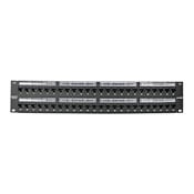 Extreme Cat 6A Patch Panel, 110-Style, 19 In Rack Mount, 48 Port Configured, Black