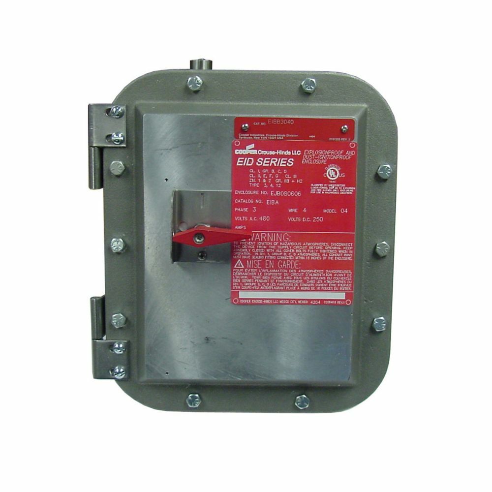 Eaton Crouse-Hinds series EID disconnect switch, 30A, With switch, Non-fused, 5 HP/10 HP/20 HP/30 HP, Copper-free aluminum, 240-600 Vac/250 Vdc