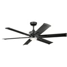 Inspired by industrial machinery, This 60 Inch Szeplo ceiling fan in Satin Black adds a touch of raw style to your home.