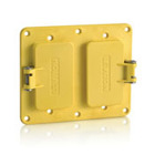 2-Gang GFCI / Decora Receptacle Coverplate, Weather-Resistant Flip Lid, Yellow