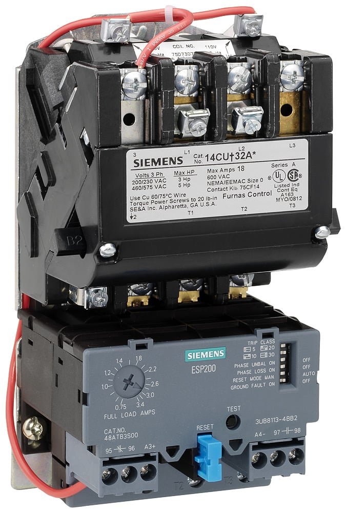 Non-reversing motor starter, Size 0, Three phase full voltage, Solid-state overload relay, OLR amp range 3-12A, 110 120/220 240VAC 60Hz coil, Non-combination type, Enclosure type (open), No enclosure