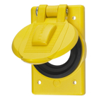 Wallplates and Boxes, Weatherproof Covers, 1-Gang, 1) 1.60" Opening, Standard Size, Yellow Polycarbonate