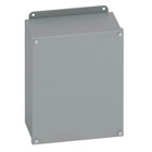 Eaton B-Line series JIC panel enclosure, 10" height, 6" length, 8" width, NEMA 12, Screw cover, 12SC enclosure, Wall mount, Small single door, External mounting feet, Carbon steel, Oil-resistant gasket