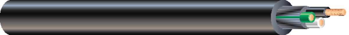 10-104 CU 3/C  BLACK/WHITE/GREEN SOOW BLACK 90C 600V PAPER 500 FT