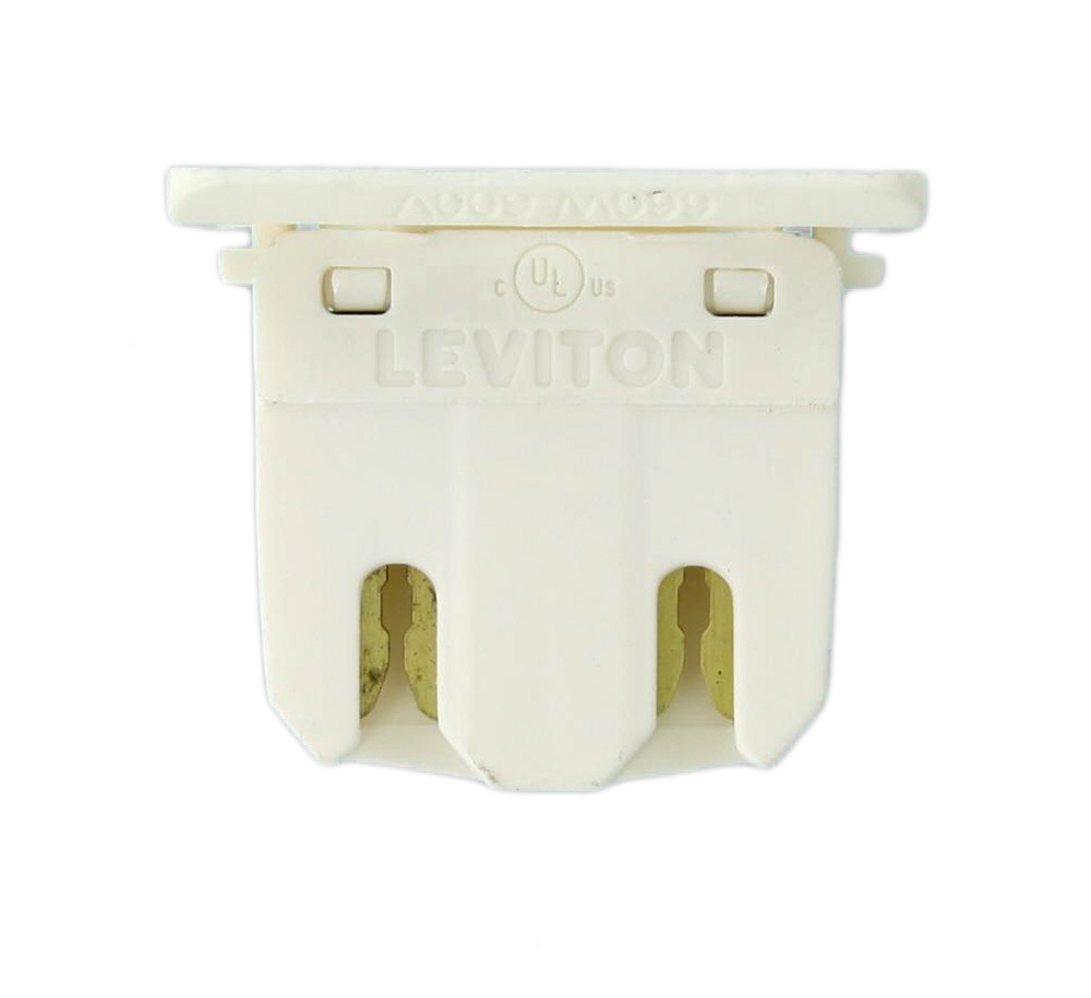 G13 Base, Fluorescent Lampholder, Non-Shunted, Slide-on Mounting, White