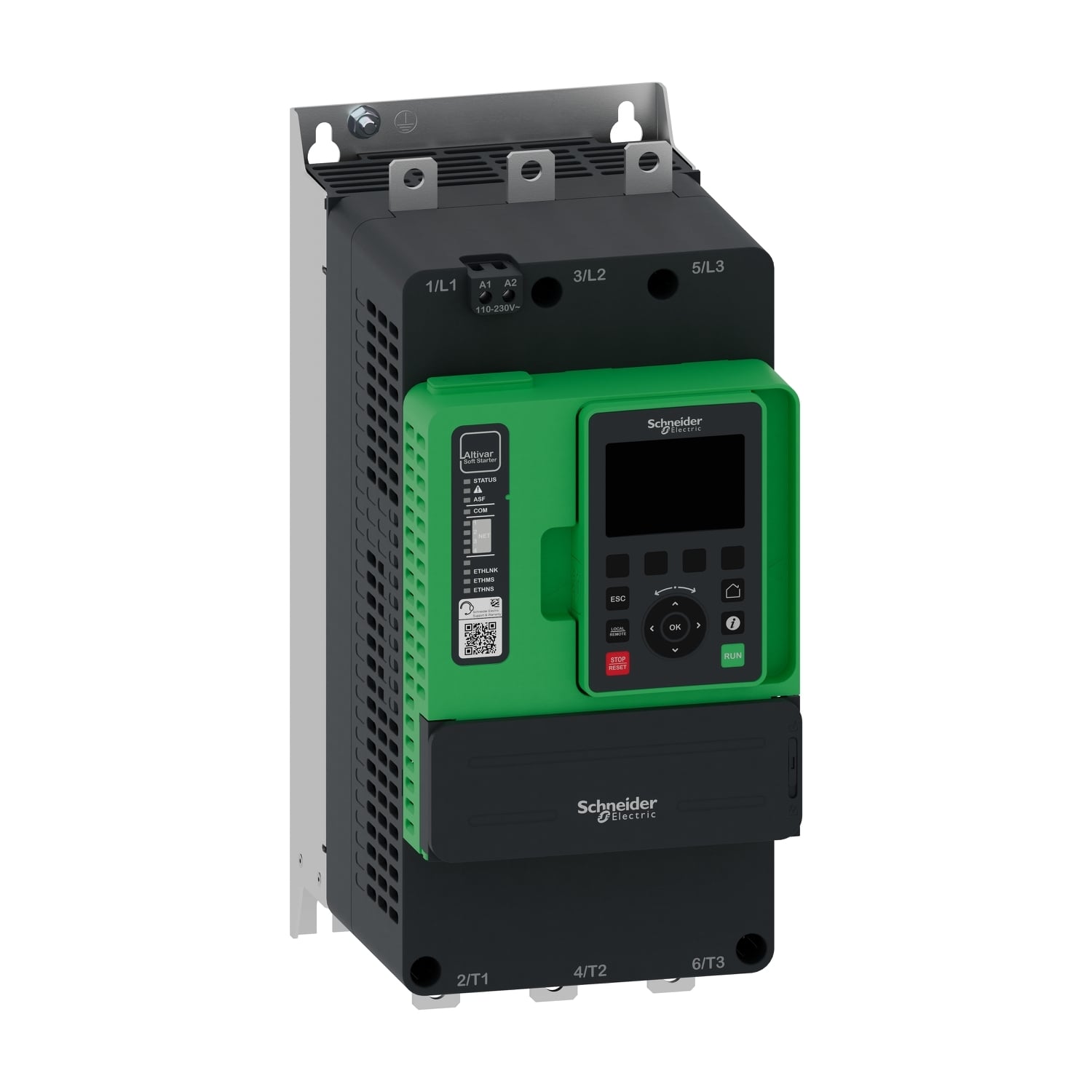 Soft starter, Altivar Soft Starter ATS490, 170A, 208 to 690V AC, control supply 110 to 230V AC