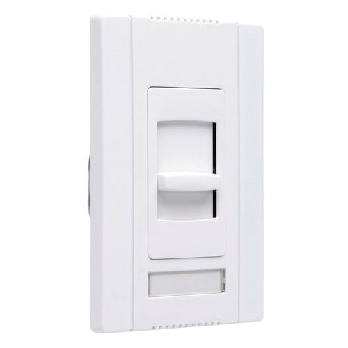Slide Dimmer, Single Pole Slide-to-OFF4 Wire 24VDC, White. Requires PWP120277 Power Pack.