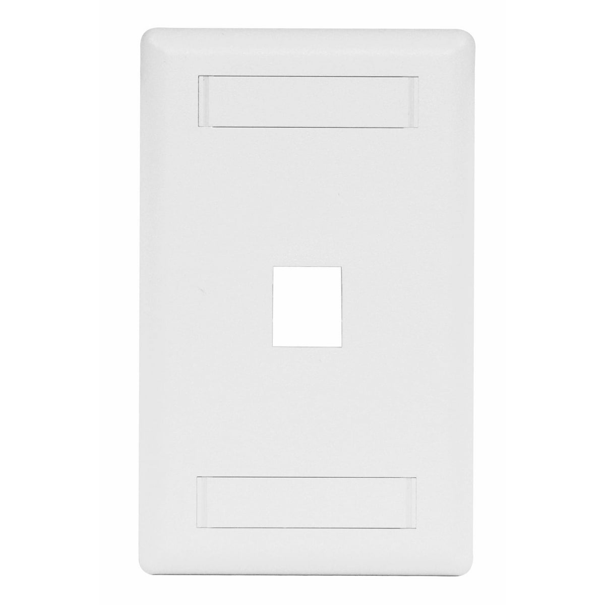 Phone/Data/Multimedia Faceplate, Face Plate, Rear-Loading, 1-Port, Single-Gang, White