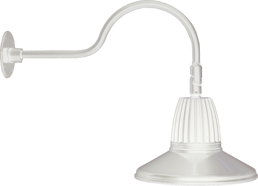 Decorative 647 Lumens Gooseneck 13W 4000K 24 Inches Arm Straight Shade Flood 15 Inches White