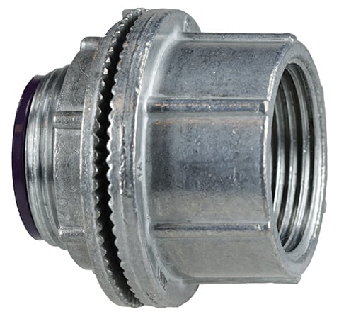 Watertight Hub, 1-1/2 in. Size, Zinc Alloy material, Threaded connection, Die Cast construction