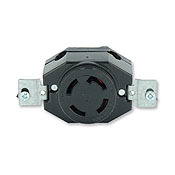 30 Amp, 120/208Volt- 3PY, Flush Mounting Locking Receptacle, Industrial Grade, Non-Grounding, Black