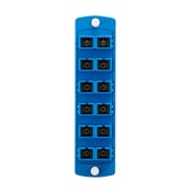Injection Molded Adapter Plate, Opt-X 6-Pack Duplex SC OM2, 12- Fiber, Blue