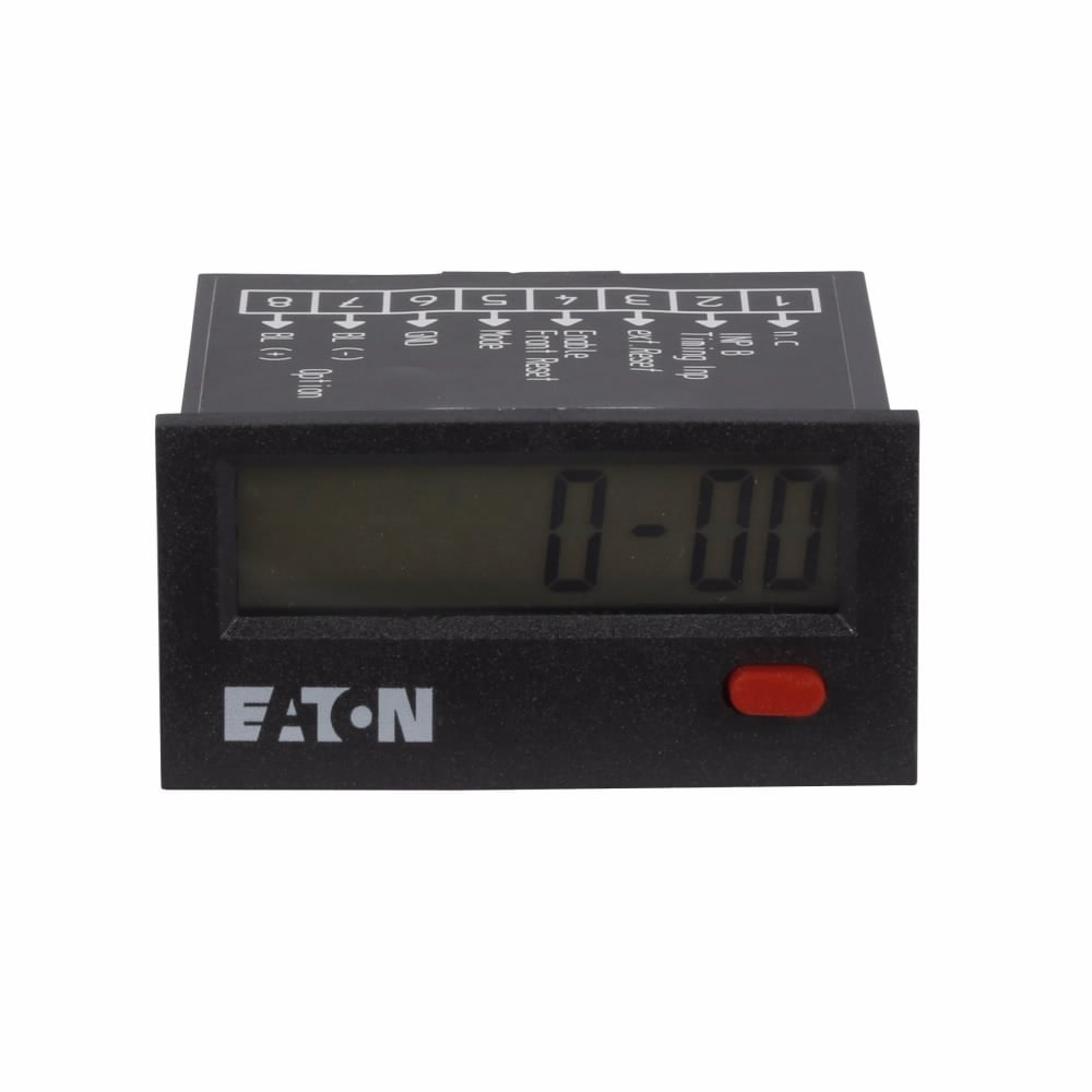 Eaton Electronic Timer, Hours/minutes, High voltage, 8 digit, 24 x 48 mm, 1/32 DIN rail, LCD, Battery powered