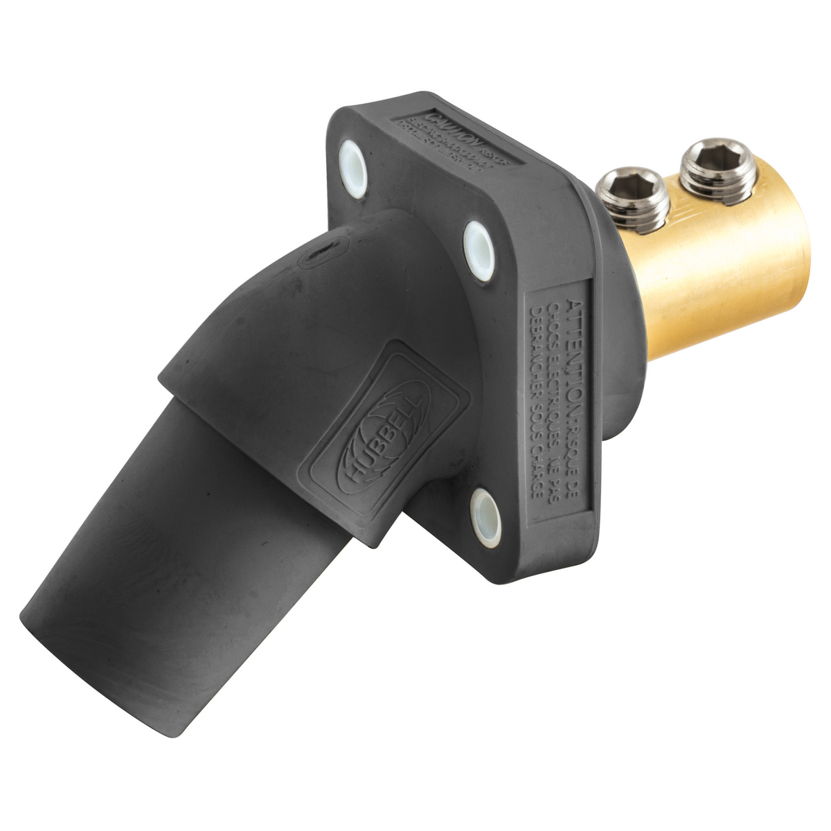 Single Pole Products, 300/400A Series,Receptacle, Angled, Double Set Screw, Black