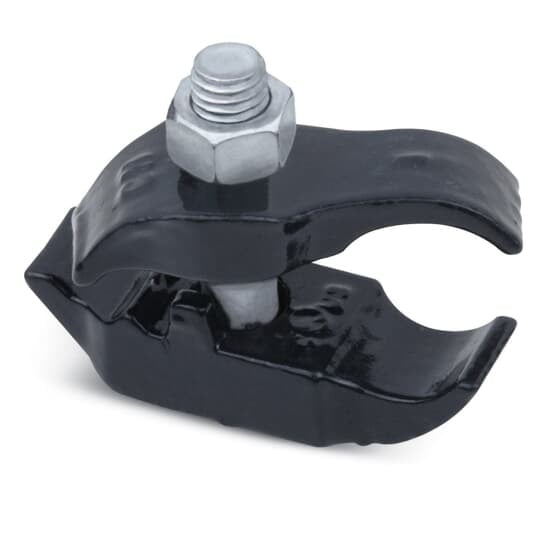 PVC Coated Parallel Beam Clamp, Pipe Size 1-1/4 Inch, Malleable Iron, Dark Gray