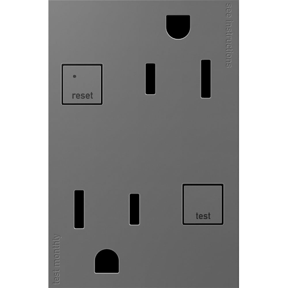 TAMPER-RESISTANT GFCI, 15A, 3-MODULE MAGNESUM