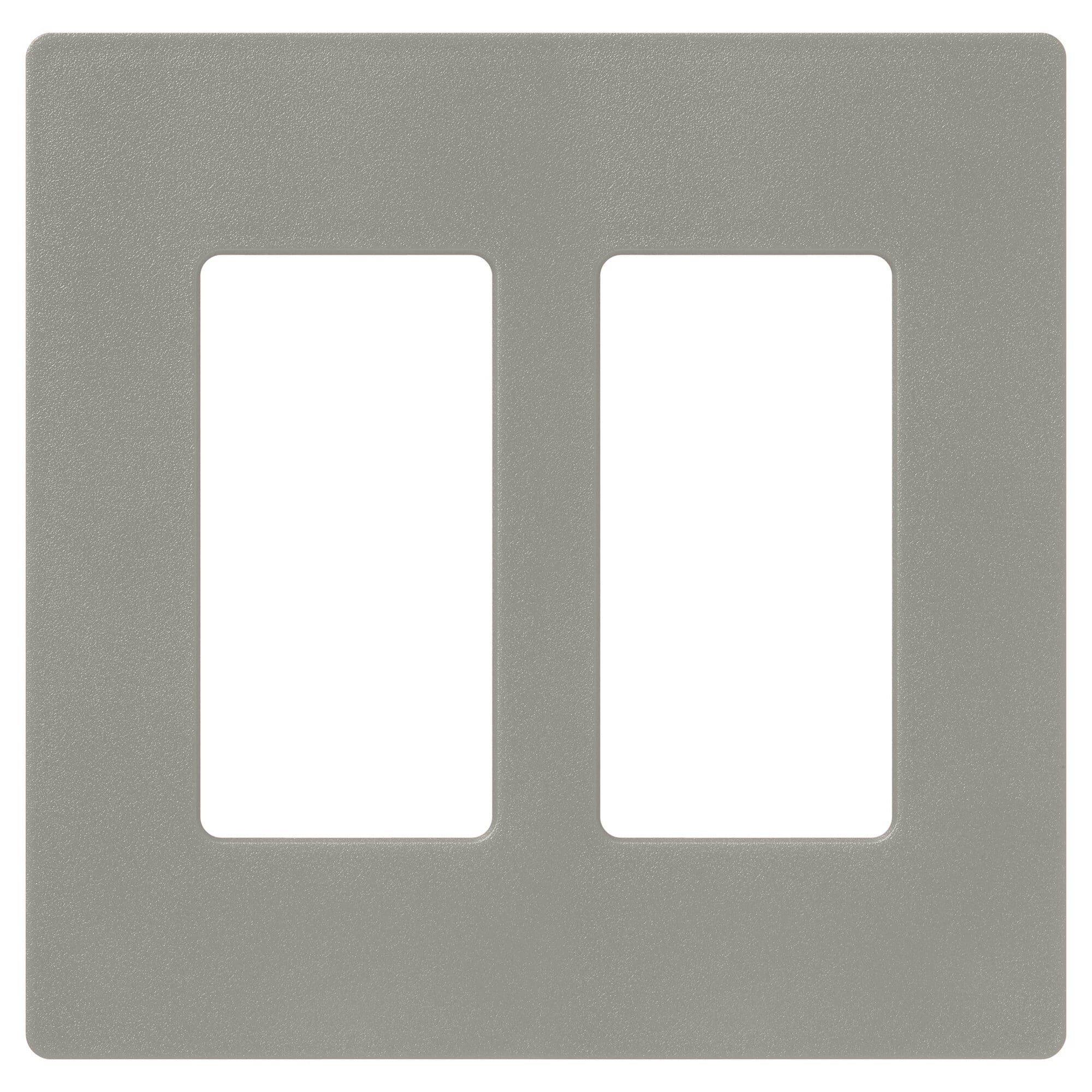 Claro Wallplate, Satin Finish, Two-gang in cobblestone