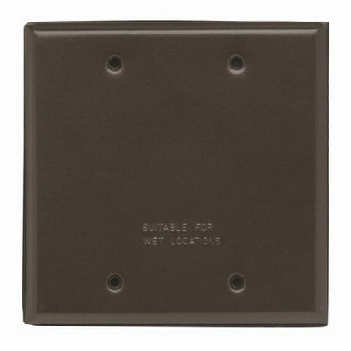 Weatherproof 2 Gang Blank Aluminum Cover With Gasket and, Screws, Bronze