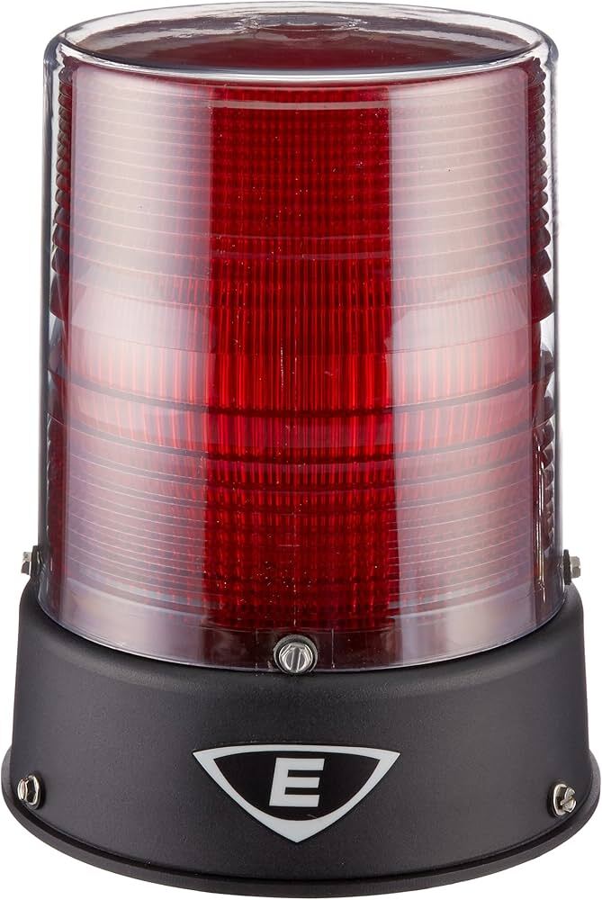 Red LED Beacon, 12-24VDC, 24VAC, Black Base