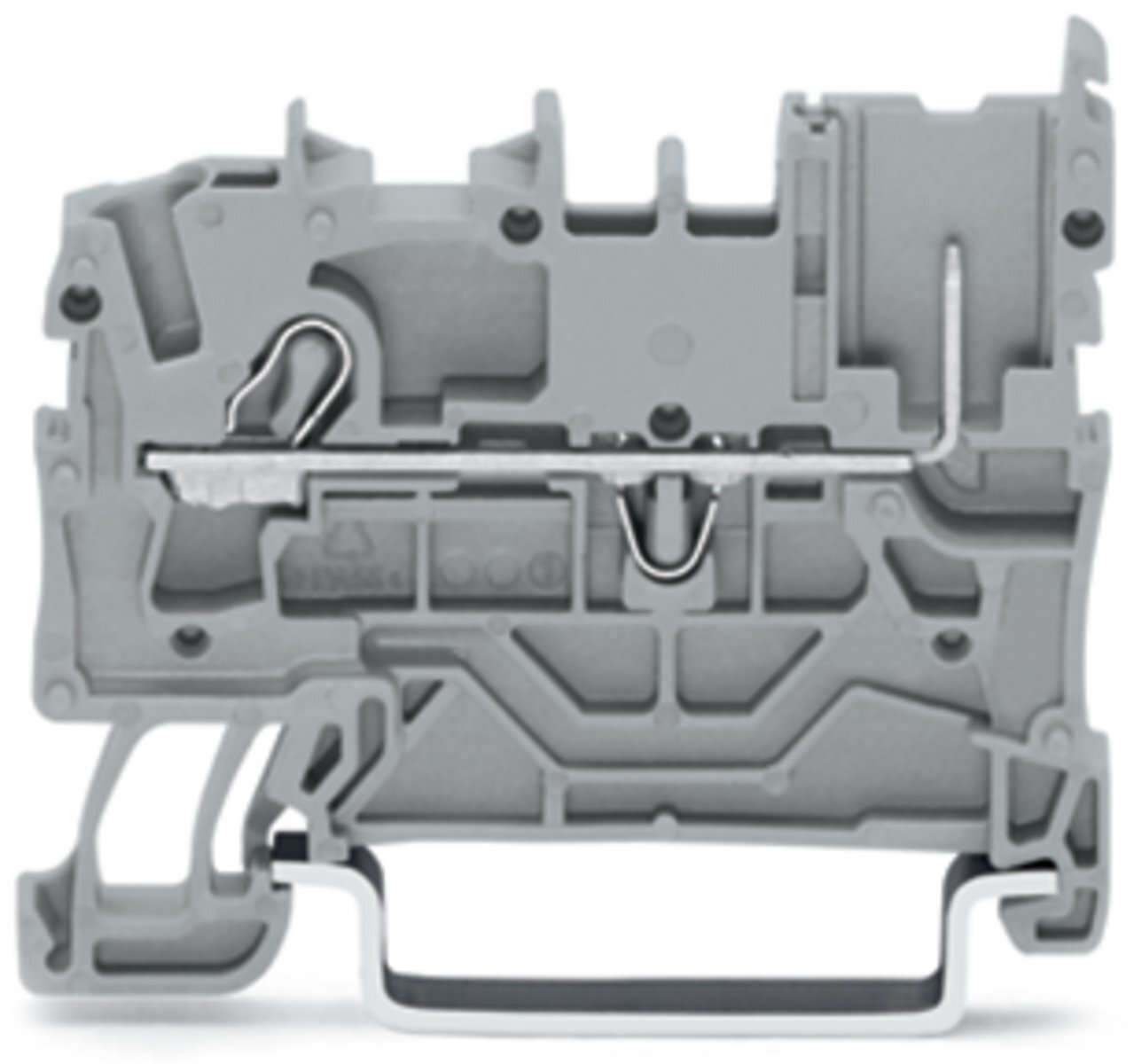 1-conductor/1-pin carrier terminal block; 2.5 mm; for DIN-rail 35 x 15 and 35 x 7.5; Push-in CAGE CLAMP; 2,50 mm; gray