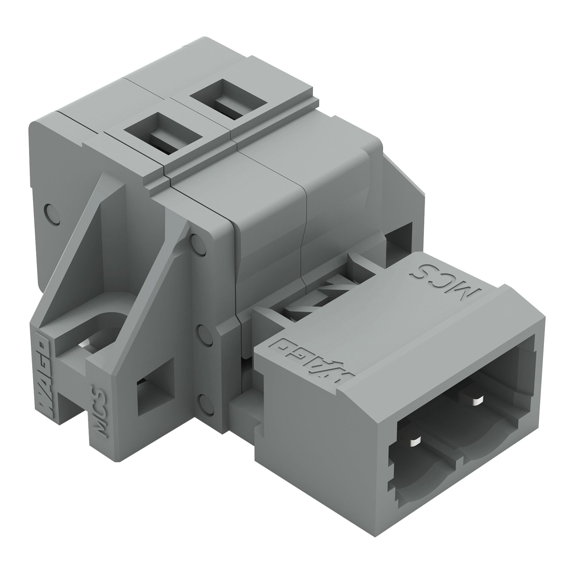 1-conductor male connector; CAGE CLAMP; 2.5 mm; Pin spacing 5 mm; 2-pole; clamping collar; 2,50 mm; gray