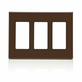 3-Gang Decora Plus Wallplate Screwless Snap-On Mount, Brown