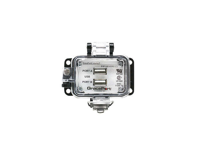 Panel Interface Connector with USB Type A/F to USB Type A/M [Qty 2], Panel Mount Housing (3.75 in x 1.72 in), UL Type 4X, No Power Option