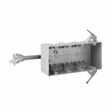 Eaton Crouse-Hinds series Switch Box, Nails and bar support, NM clamps, 2-11/16"; PVC, Angle, Four-gang, 55.0 cubic inch capacity