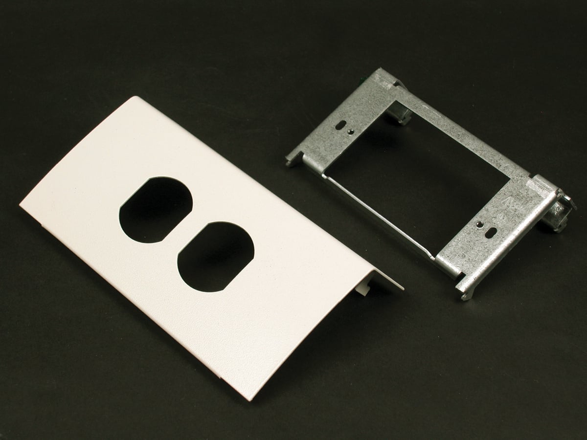 Raceway Plate, 1-Channel Duplex, 6 in L, For Use With: DS4000 Series Raceway System, Steel, Gray
