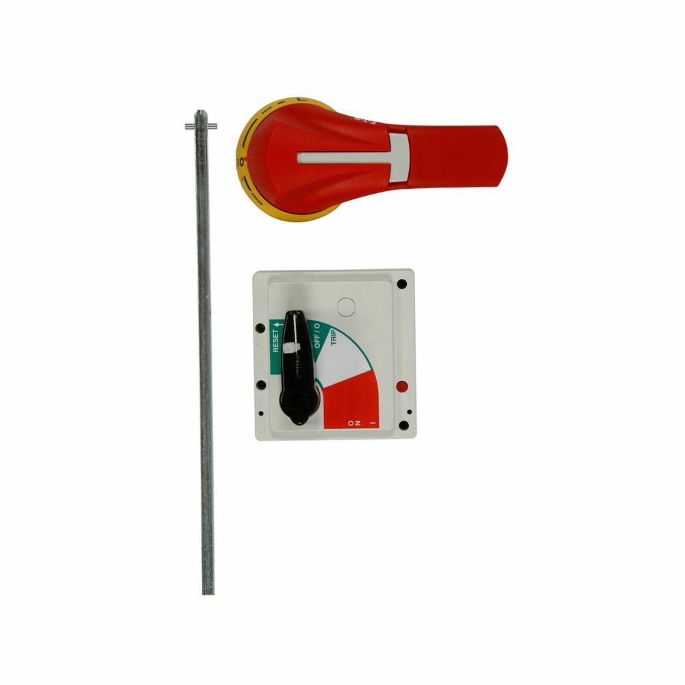 Eaton molded case circuit breaker accessory handle mechanism, S2 Handle mechanism, Frame JG, Red/yellow, Series G, NEMA 4/4X, 12 in, 12, Inch