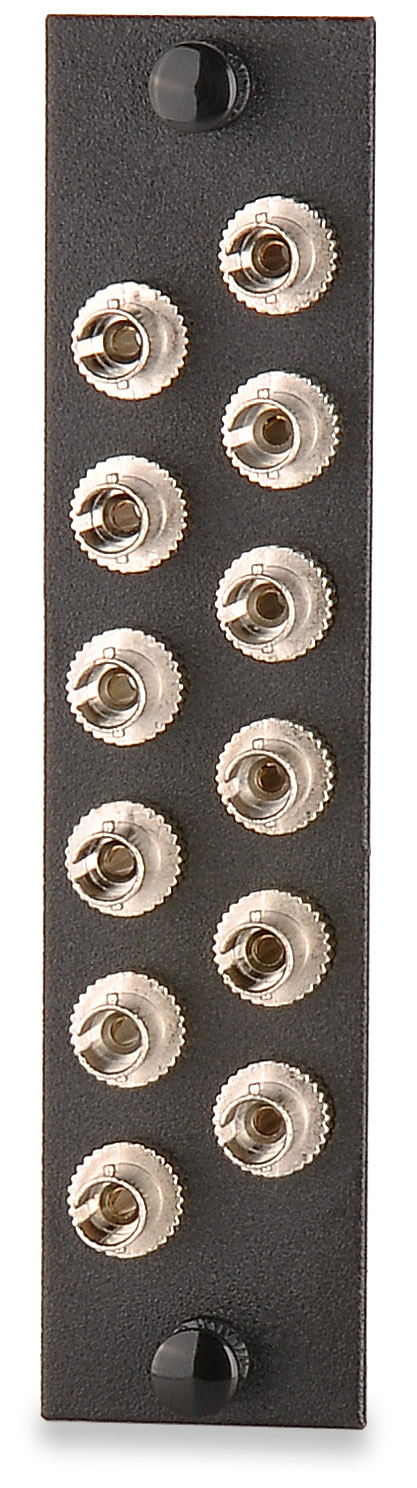 12-Port (12 Fiber) ST SM Adapter Plate, Ceramic Sleeve