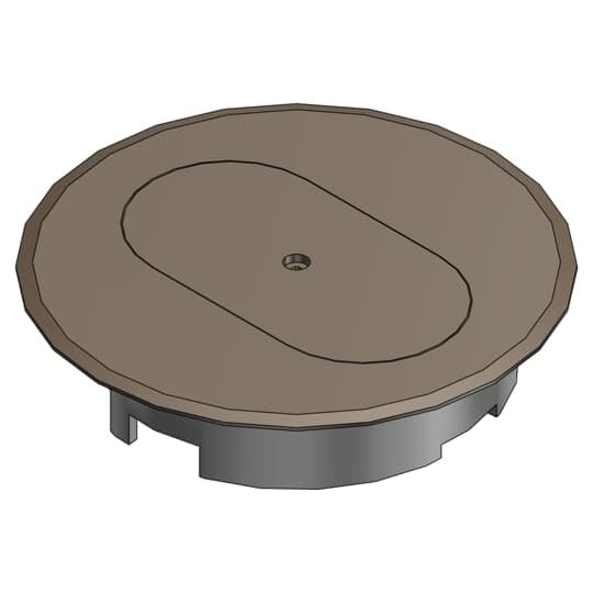 Cover for Round Floor Box, Diameter 5.69 Inches, Color Brown, Non-Metallic, For use with Duplex Devices