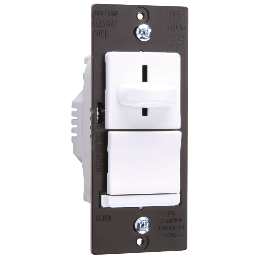 Magnetic Low-Voltage Slide Dimmer, Preset 600VA, White