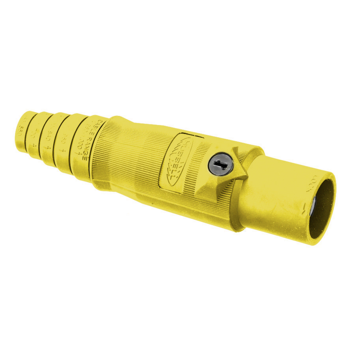 Heavy Duty Products, Single Pole Devices, Industrial Grade, Male, Plug, 400A 600V AC/DC, Single Conductor, Double Set Screws, Yellow