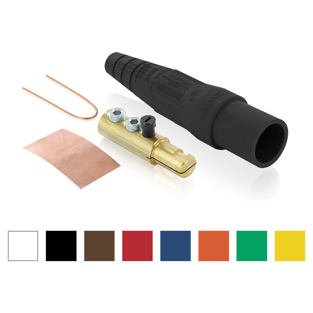 16 Series Single Pole Cam Type Male Detachable Plug, Thermo-plastic Screw, Taper Nose, Double Set Screw, 600 Volts, Rated Up To 300 Amperes Continuous. Cable Range, #2 - 2/0 - Brown