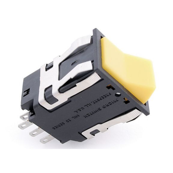 AML23 Series Paddle Switch, SPDT, 2 position, Silver Contacts, 0.110 in x 0.020 in (Solder or Quick-Connect), Non-Lighted, Rectangle, Paddle, Snap-in Panel