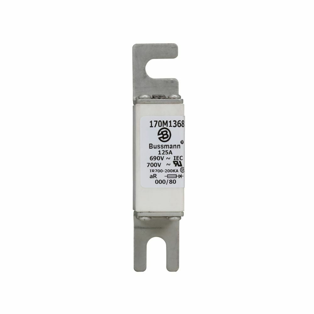 Eaton Bussmann series high speed square body fuse, 125 A, 690 V (IEC), 700 V (UL),  , Size 0, Top fuse status indicator
