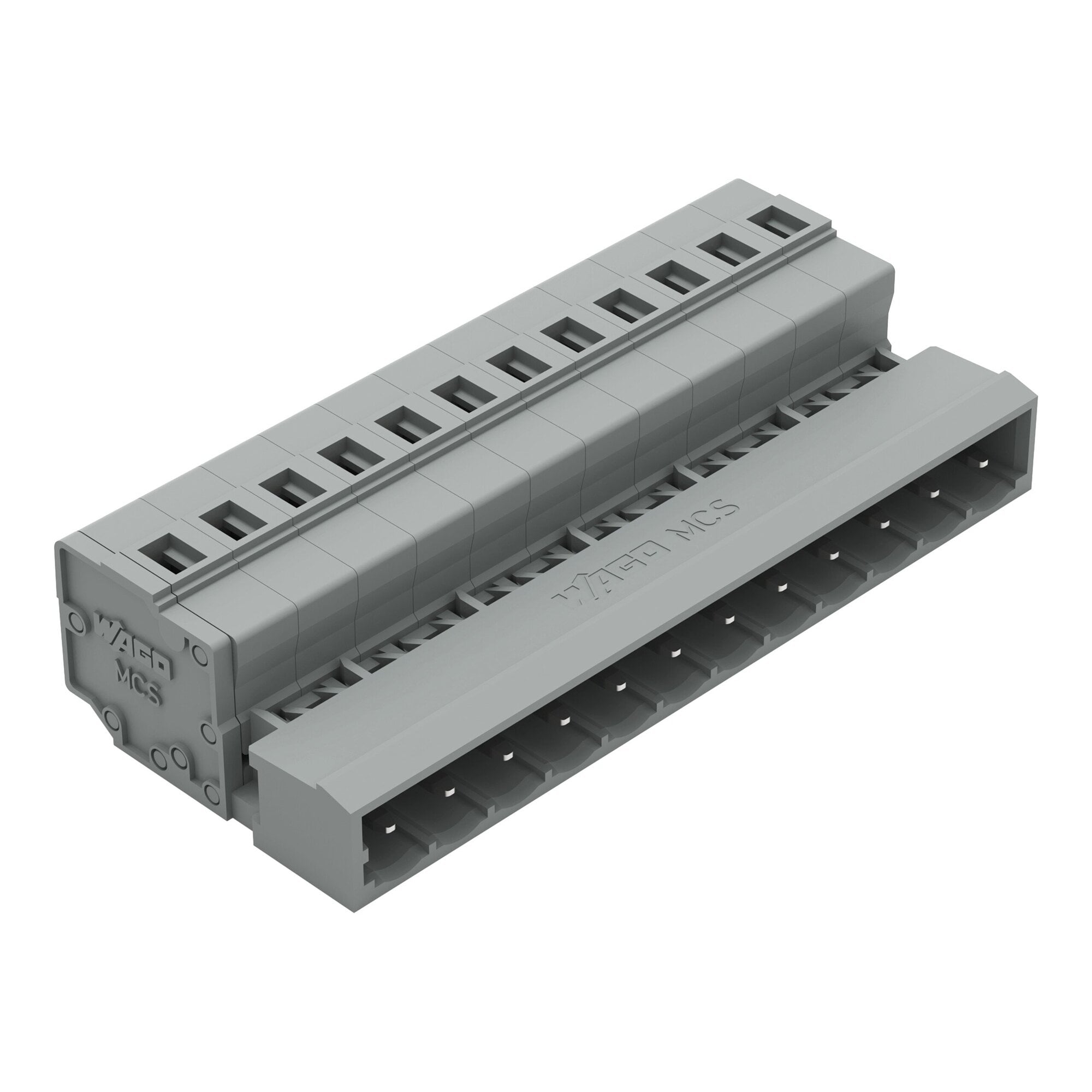 1-conductor male connector; CAGE CLAMP; 2.5 mm; Pin spacing 5 mm; 12-pole; 2,50 mm; gray