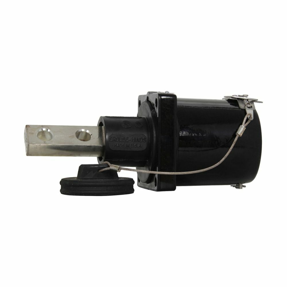 Eaton Crouse-Hinds series Roughneck E1049 receptacle assembly, Up to 1135A continuous, 313-777 kcmil, Yellow, Male, Rotating, Rubber, Double hole bus bar, 1000 Vac/dc