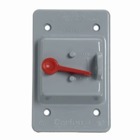Vertical Mount Toggle Switch Box Cover, Length 4.75 Inches, Width 3 Inches, Material Polycarbonate, Color Gray, Pack of 10