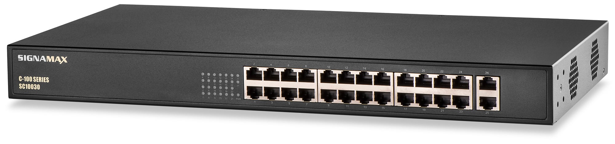 C-100 24 Port Fast Ethernet PoE+ Lite Switch with 2 Gigabit Ports