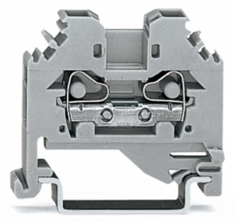 2-conductor through terminal block; 4 mm; lateral marker slots; for DIN-rail 35 x 15 and 35 x 7.5; CAGE CLAMP; 4,00 mm; gray