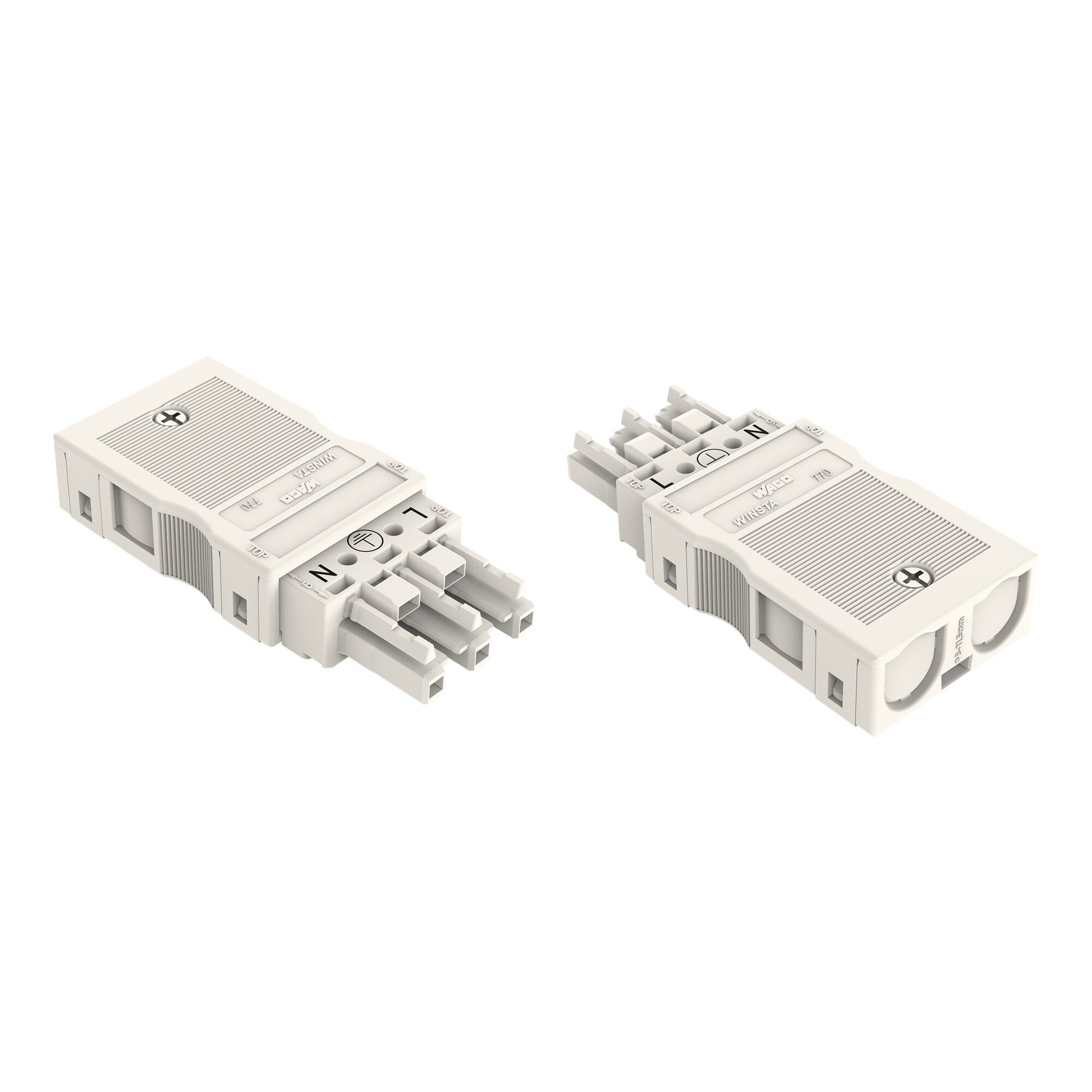 Socket; with strain relief housing; 3-pole; Cod. A; 4,00 mm; white
