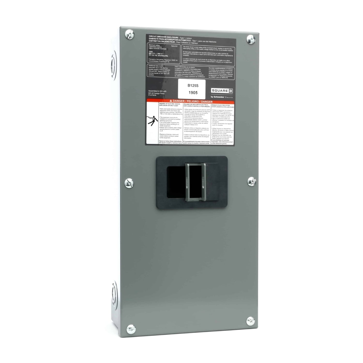 B125S PowerPact B-Frame Circuit Breaker Enclosure, Surface Mount, Nema 1