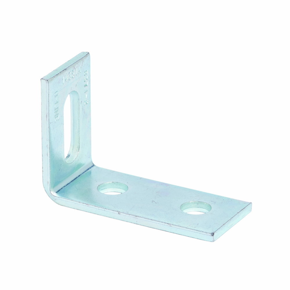 Eaton B-Line series corner angle, 2" H x 2.62" L x 1.62" W, Steel, Electro-plated, Three hole adjustable corner angle