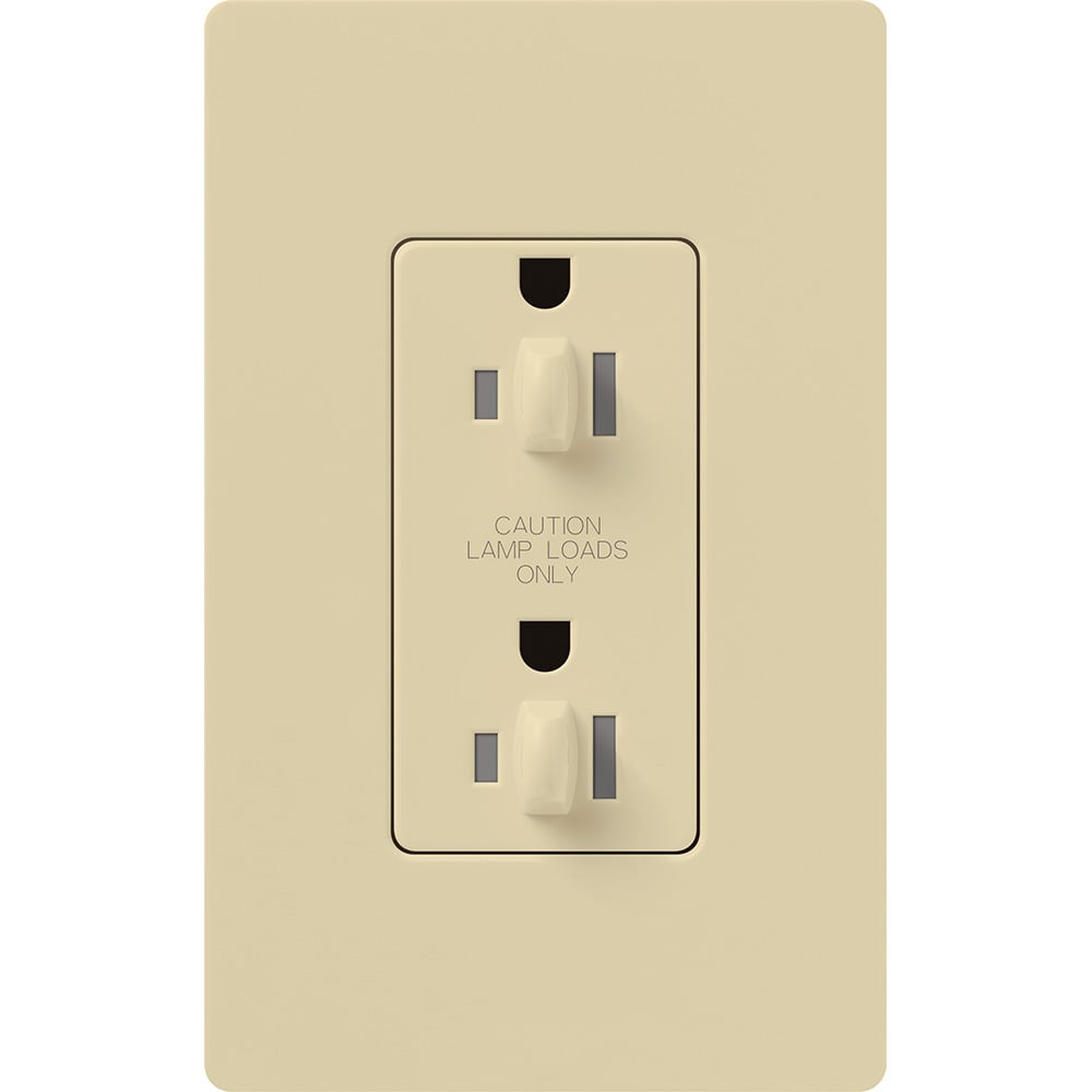 Architectural, dual dimming, tamper resistant receptacle (Gloss), 20A/125V in ivory