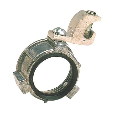 Bushing, Insulated Grounding, Trade Size 1/2 Inch, Grounding Lug Wire Size 14 AWG - 4 AWG, Zinc Die Cast, For use with Rigid/IMC Conduit.