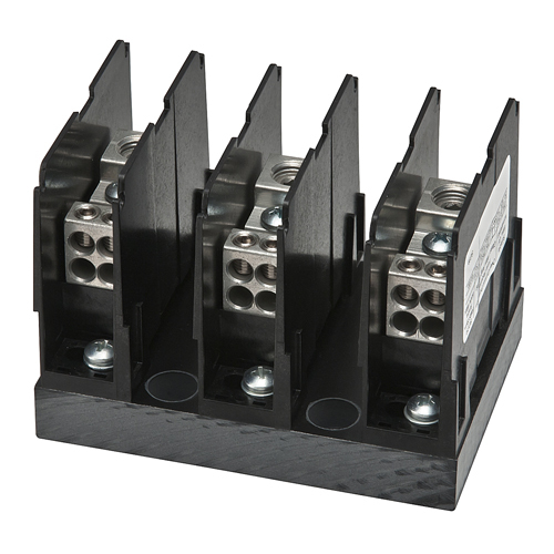 Power Distribution Block, High SCCR, Dual Rated, Line Conductor Range 2/0-14, Load Range 4-14, 1 Port Per Pole Line Side, 6 Ports Per Pole Load Side, 3 Pole, UL, CSA